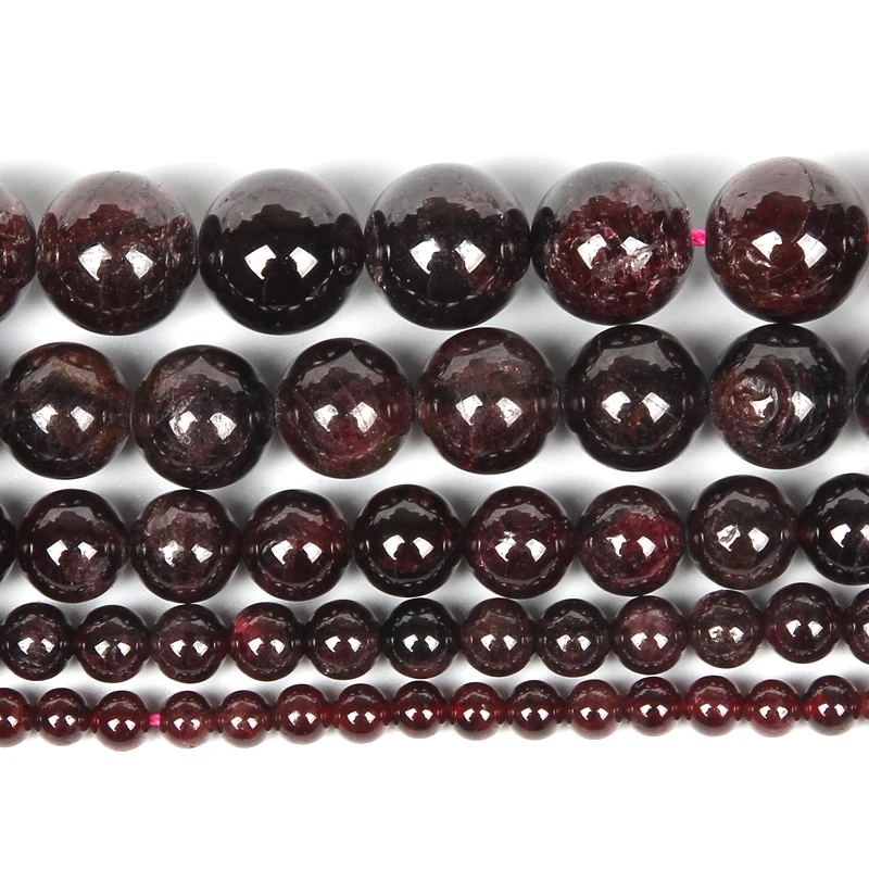 

Бусина из натурального камня, Круглый рыхлый гранат, 6-10 мм