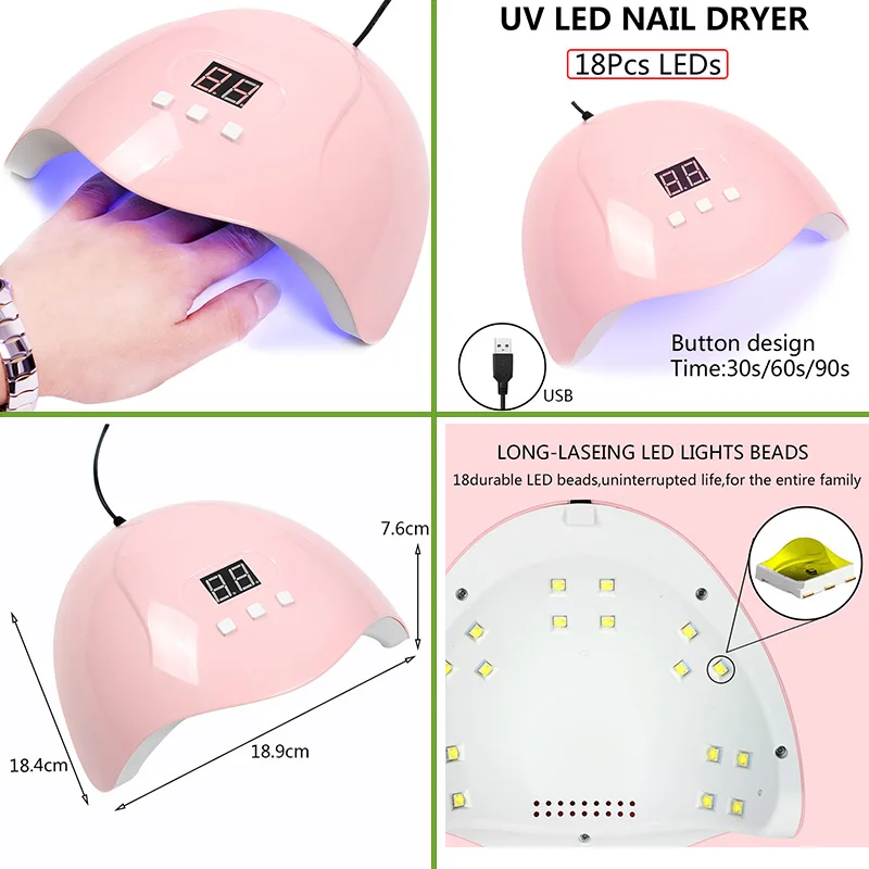 18/36 лампа для ногтей с шариками УФ-светодиодный гель-лампа Гель-лак отверждаемая