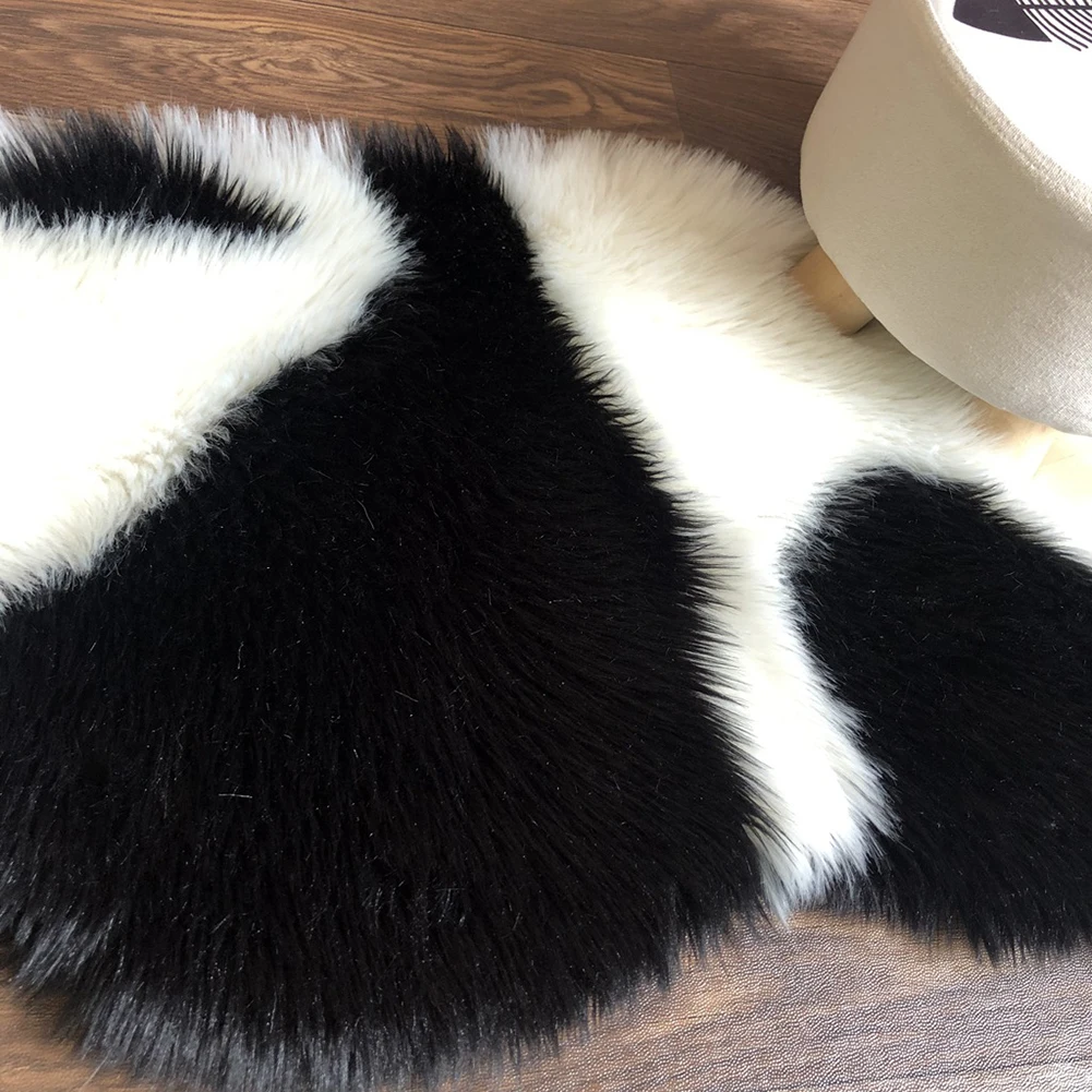 Милый черно белый коврик с пандой рисунком из мультфильма пушистый ковер для