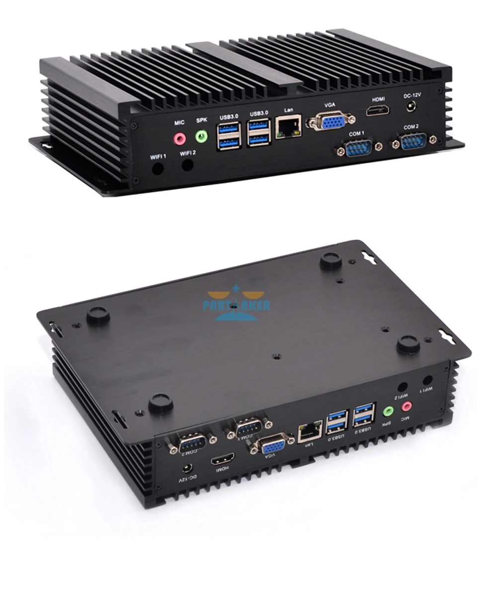 Причастником промышленного безвентиляторного Мини ПК Win10 Intel i5 8250U 1* Intel lan 2* COM USB микро компьютер Linux WiFi VGA HDMI