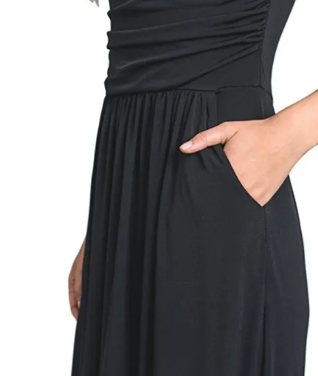 

Summer Women's Strapless Casual Pocket Dress with Wrapped Chest and Elegant Long Dress