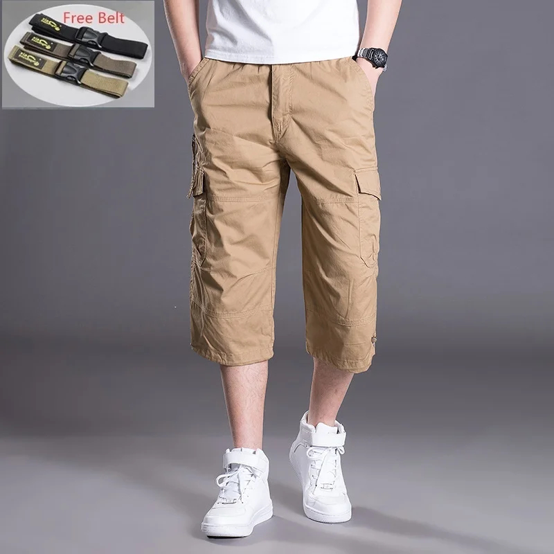 

Free Belt 2021 Summer Multi-pocket Men Cargo Shorts Casual Loose Short Pants Solid Camo Military Army Camouflage Tactical Shorts