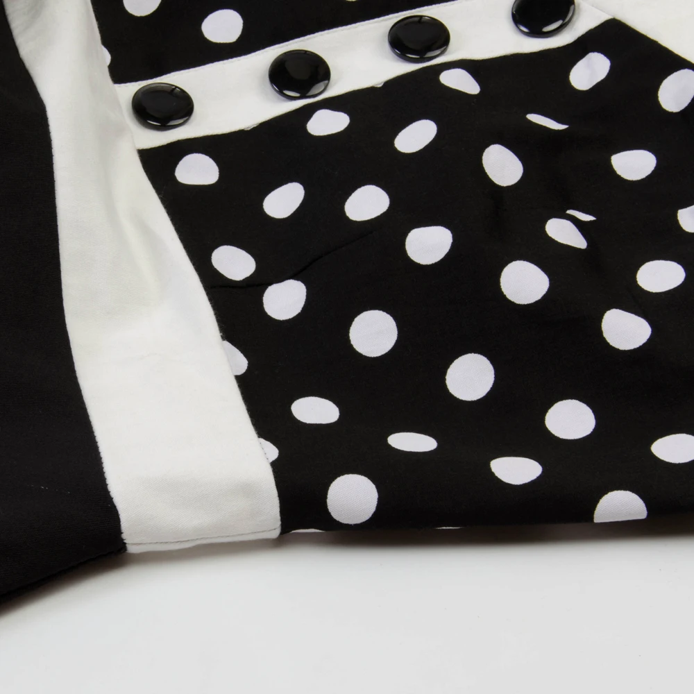 Женское винтажное платье в горошек Черное и красное с лямкой на шее модель 60s 50s