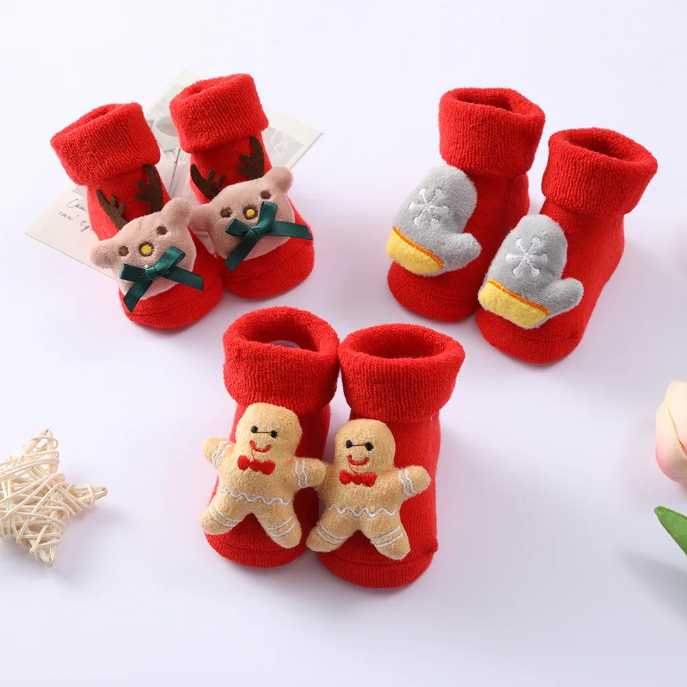 Hot Sale Baby Boys Girls Socks Thick Winter Keep Warm Floor Non-Slips Sock Shoes for Toddler Newborn Christmas New Year | Детская одежда