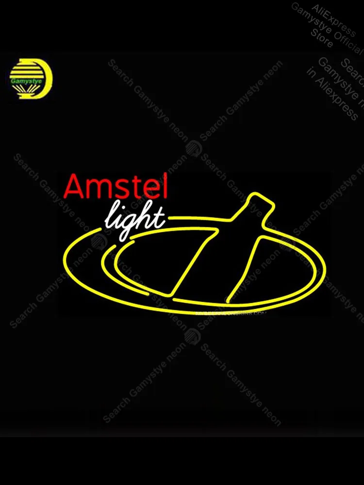 

Неоновая вывеска для Amstel Light Bottle пивная неоновая лампочка вывеска ручная работа неосветильник светильник zipp light er ub Мировая Серия Crown Roya выве...