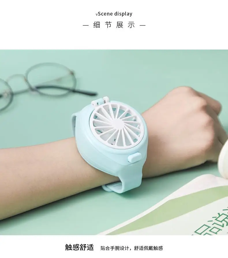 

Summer 1pc Cute Portable Mini Fan Watch USB Chargeable Desktop Fans 3 Mode Adjustable Summer Cooler For Outdoor Travel Office