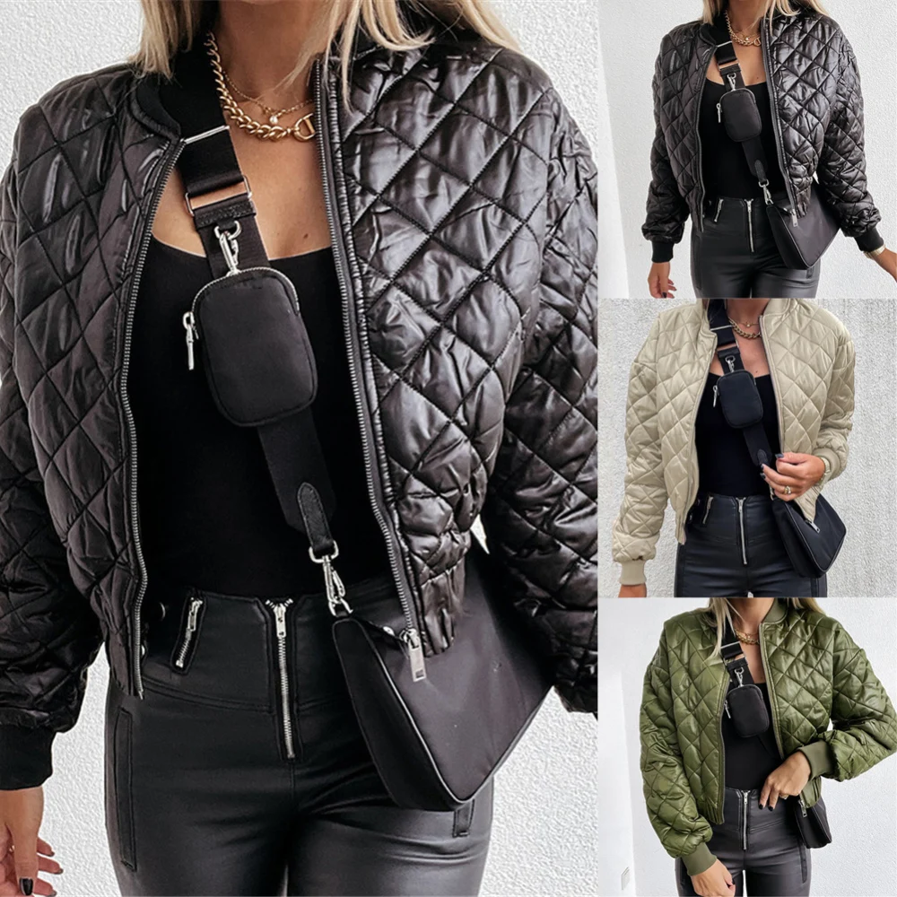 

Cotton Padded Coat Jacket New Solid Warm Women Black Parka Lingge Ladies Wit Hood Casual Streetwear
