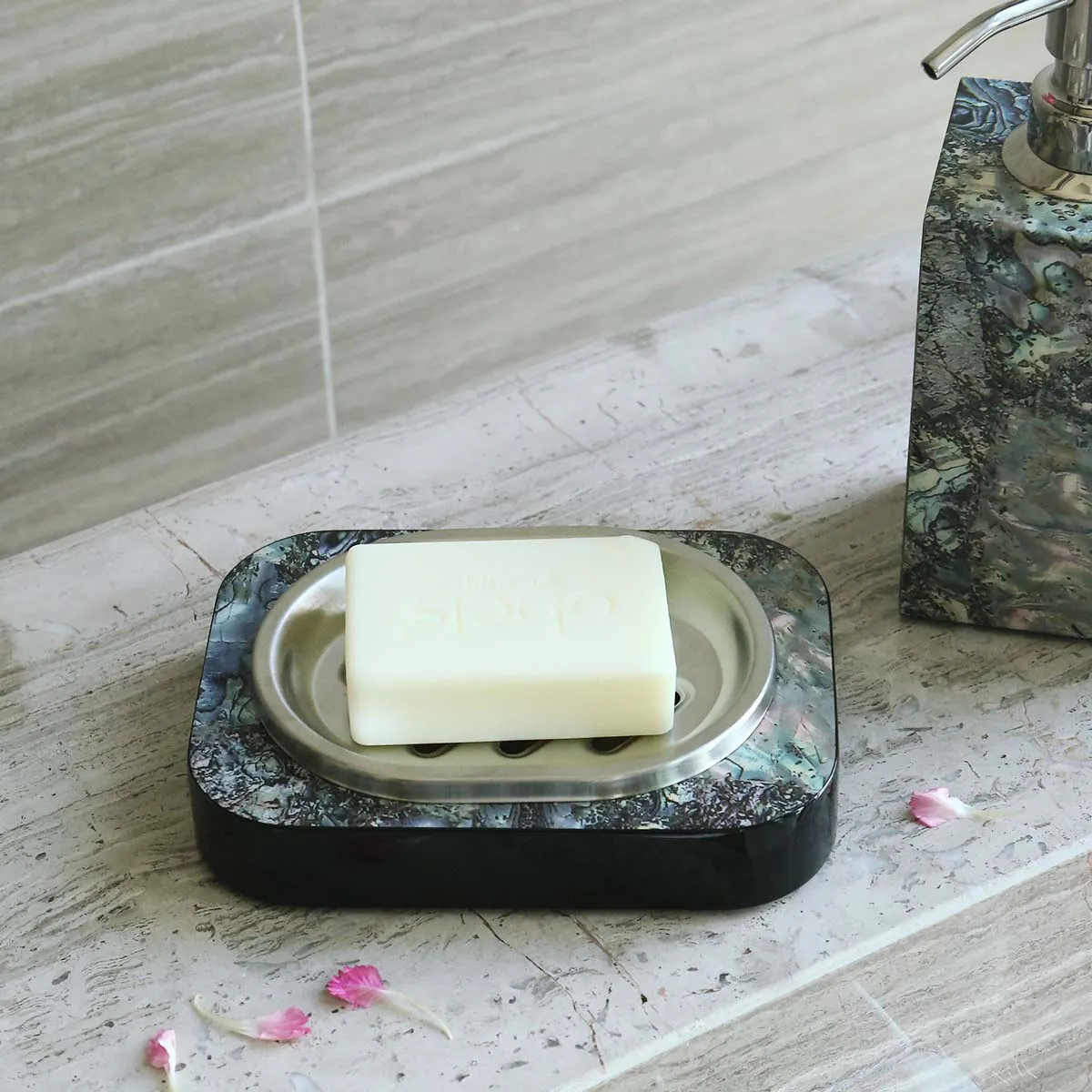 Горячий держатель для мыла с раковиной Abalone Horne полосками контейнер деревянный