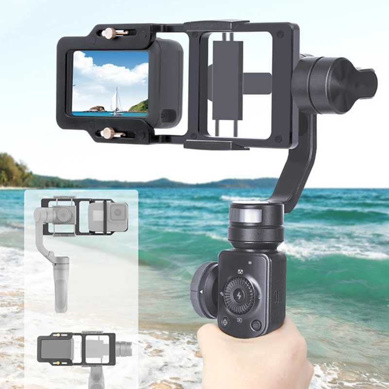 T3EB Gimbal Adapter Mobile Phone Conversion Splint Suitable for gopro9/8 Action Camera Stable Portable Handheld Stabilizer