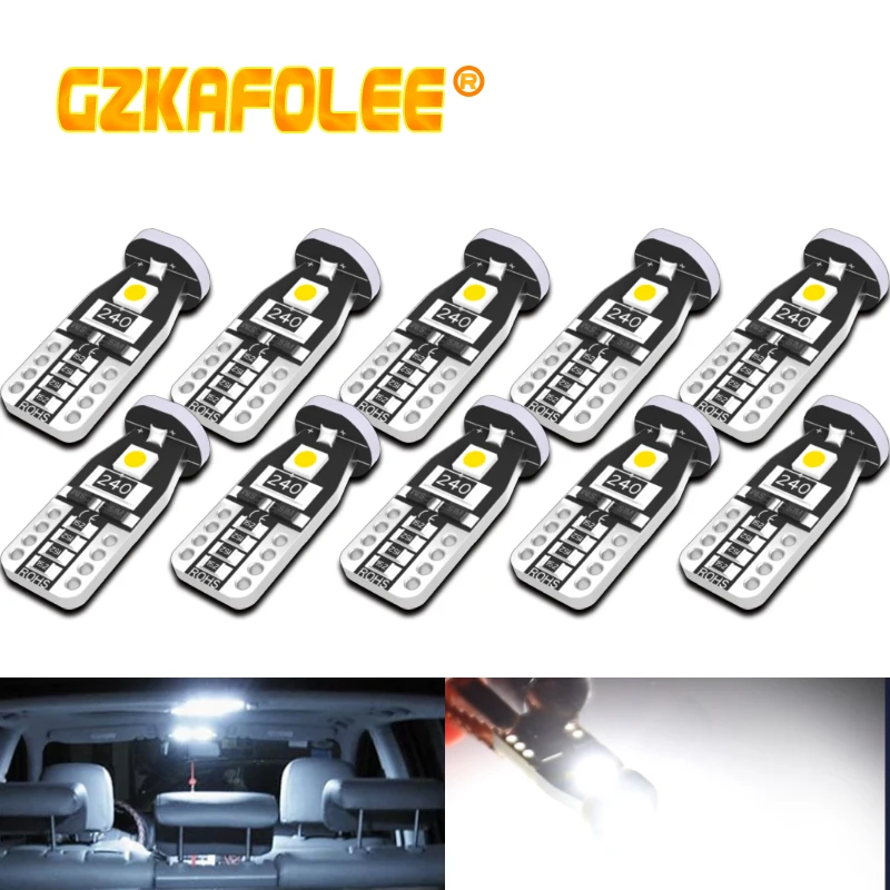 

10 шт., Автомобильные светодиодные лампы CANBUS 168 194 T10