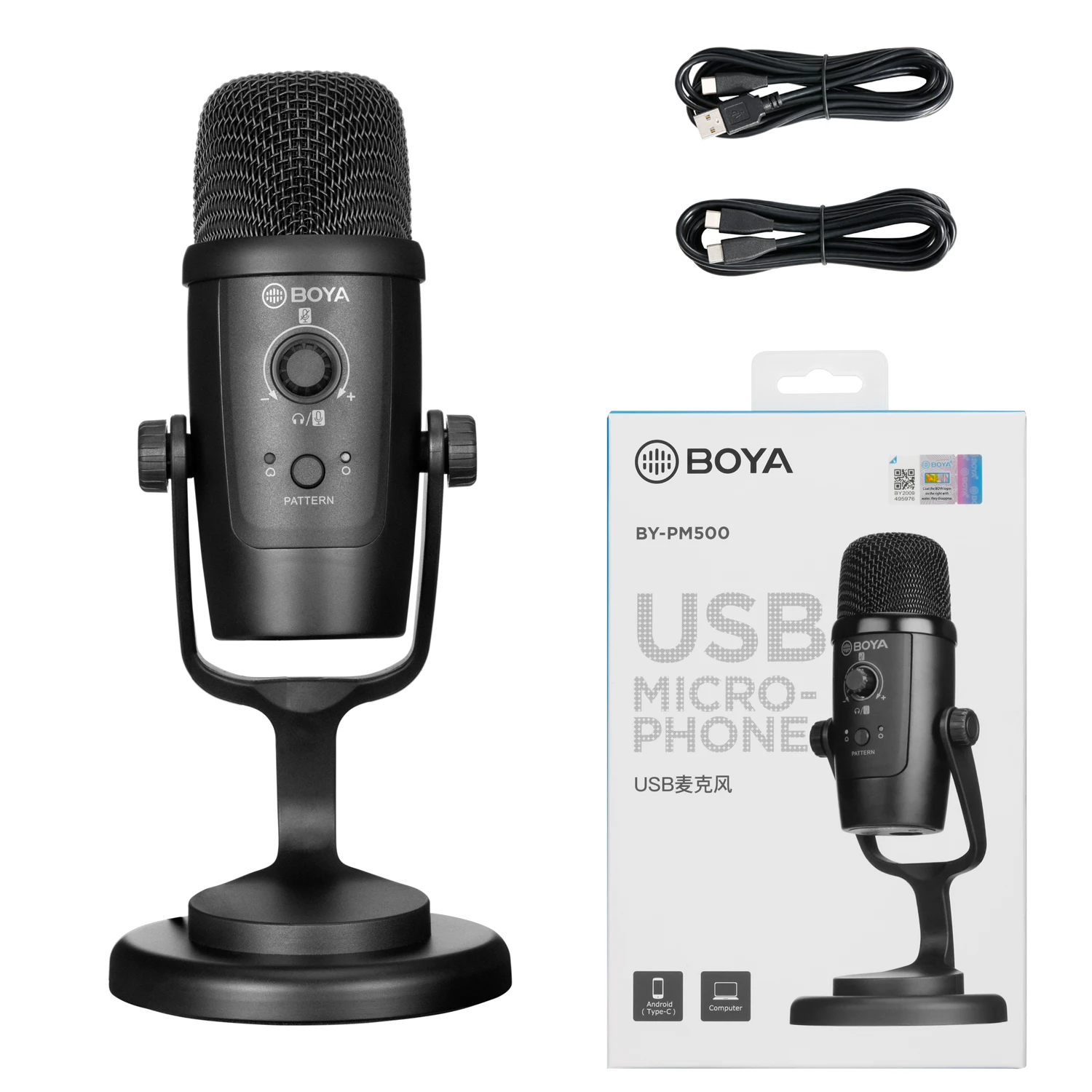 

BOYA BY-PM500 USB Condenser Microphone for Computer Port Type-C Smartphone Home Studio Recording Podcasting Video Instrument