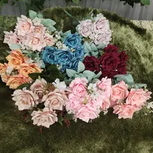 13 Forks Hibiscus Rose Silk Artificial Flower Plants In Wedding Decoration Party Dining Table Dried Flowers For Home Accessories
