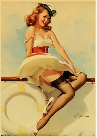 Лот стиль выбирать Pin Up Девушка Художественная печать Шелковый плакат домашний