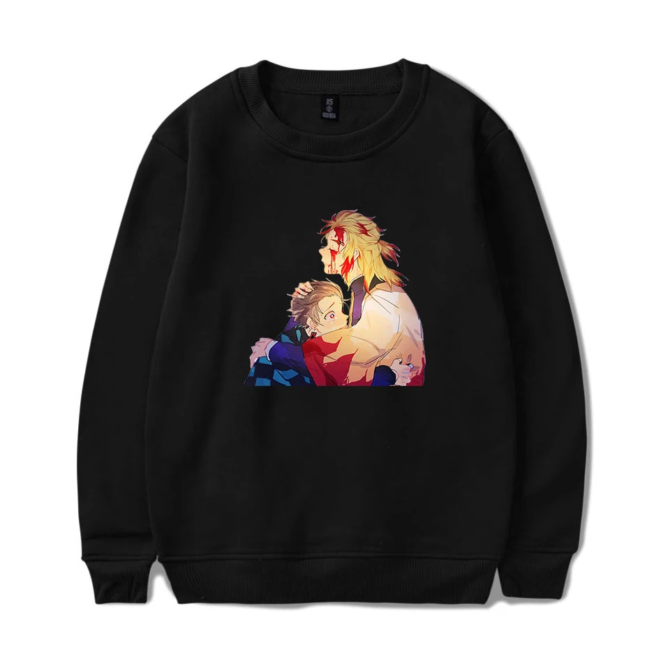 Kimetsu no Yaiba 2019 men's Sweatshirts round neck trend Demon Slayer Hoodies new print Hip Hop Streetwear Pullovers | Мужская