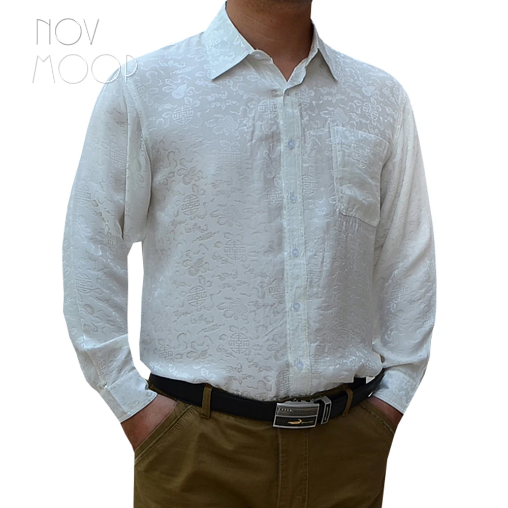 Мужская рубашка из 100% шелка 5 цветов|camisa masculina|silk shirt menchemise homme |
