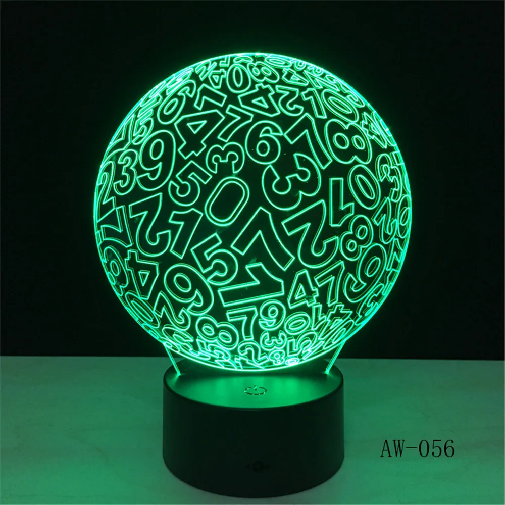 Новая Художественная 3D лампа круглой формы 7 цветов Светодиодные ночные лампы