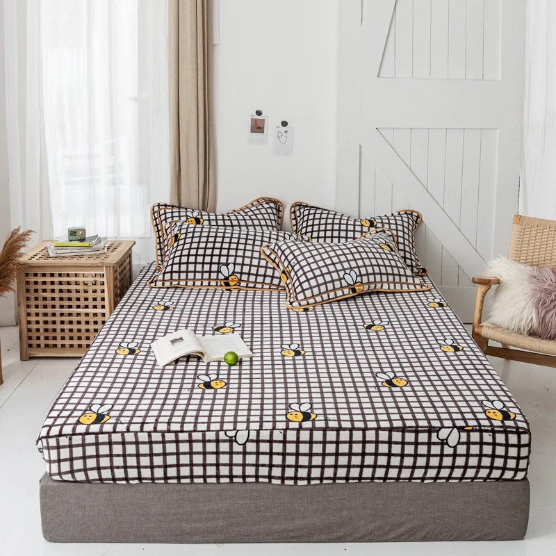 Простыня из фланелевого флиса теплая ультра мягкая легкая натяжная простыня 8