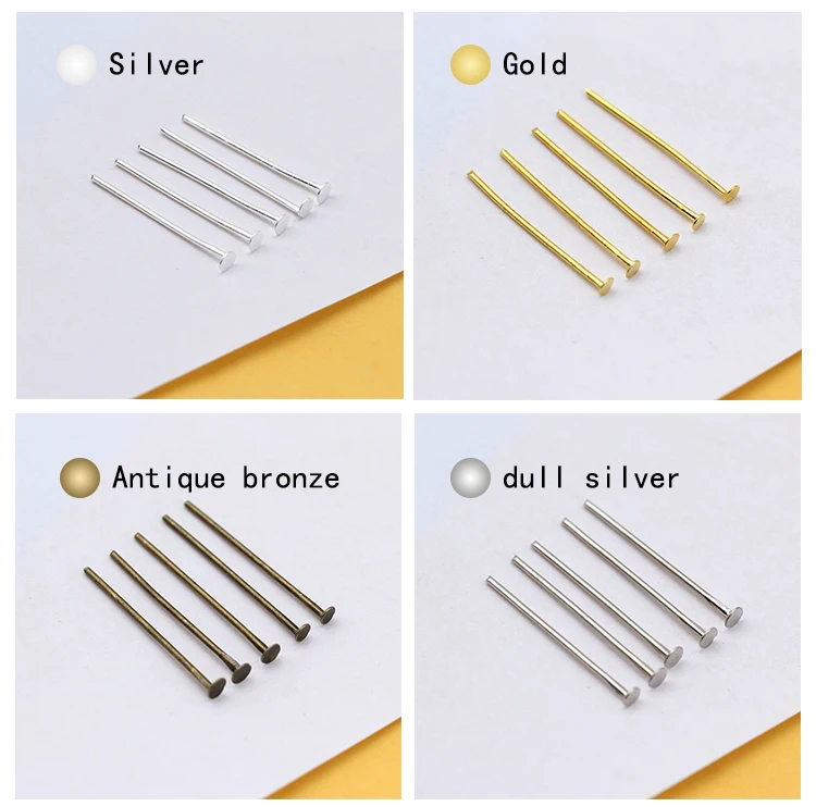 Шпилька с плоской головкой для изготовления ювелирных изделий волос золотого
