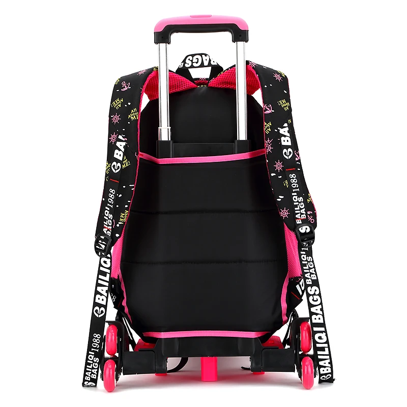 Детский Багаж для путешествий школьная сумка рюкзак на колесиках девочек