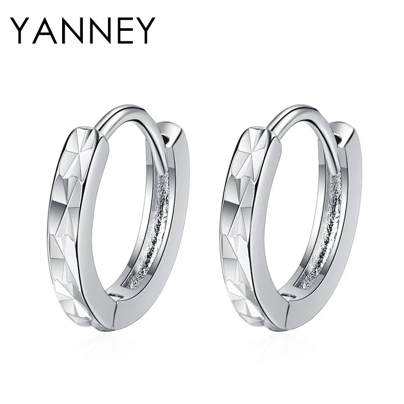 

YANNEY S925 Sterling Silver 15MM Mini Circle Hoop Earrings For Women Charm Jewelry Wedding Anniversary Gifts