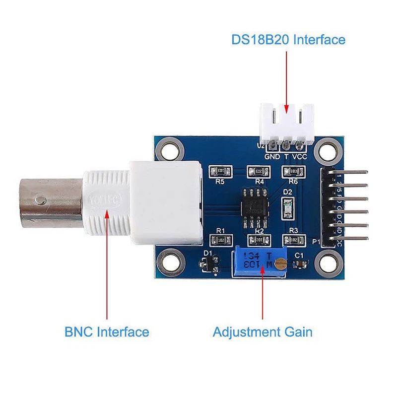 5V PH Sensor Module Ph Tester Liquid PH0-14 Value Detection + Electrode Probe BNC for Arduino AVR STM32 | Электроника