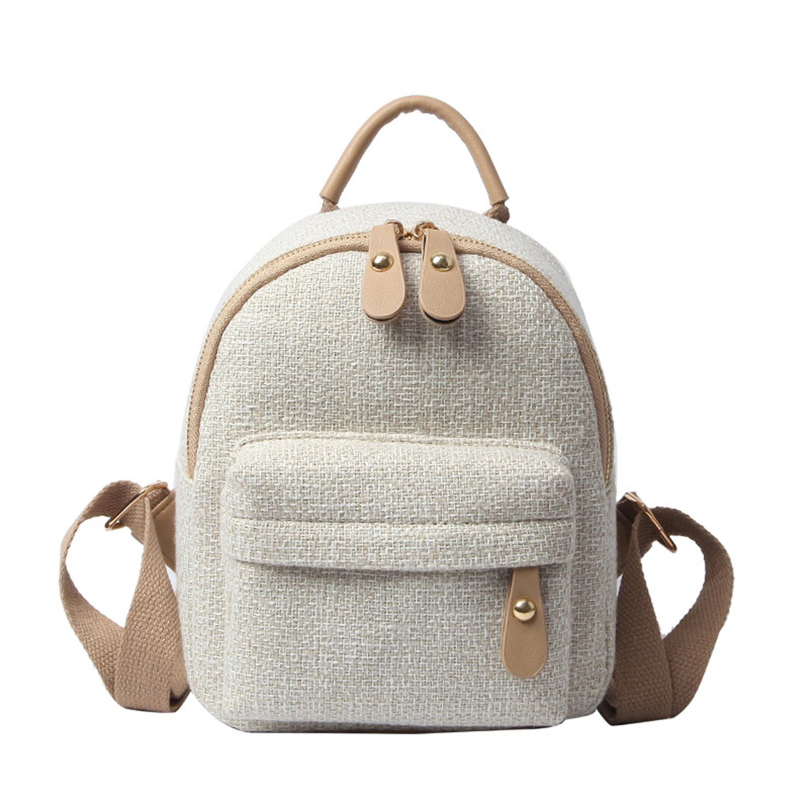 

Women Casual Canvas Backpack Trendy Woven Daypack Lightweight Waterproof Handbag for Daily Travel Use