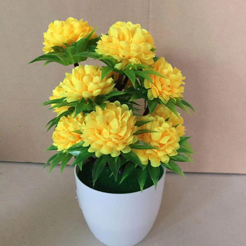 1 шт. искусственная Хризантема бонсай Горшечное растение имитация Цветочная