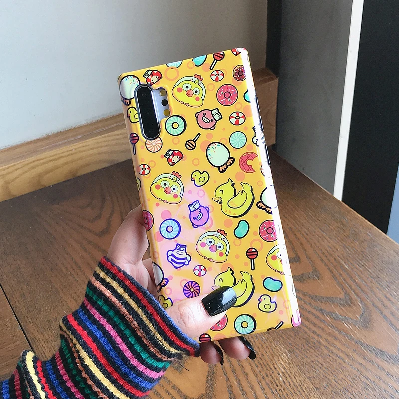 YHBBCASES для Samsung Note 10 Plus 8 9 Blu-Ray мультяшный чехол телефона с утенком Galaxy S10 S8 S9 жёсткий