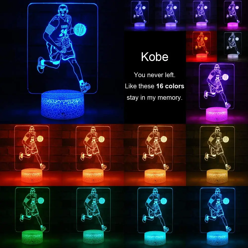 

Sport Basketball 3d Lamp Kobe Bryant Hold View Office Room Decoration Nightlight Dropshipping Kobe Memorial Gift Led Night Light