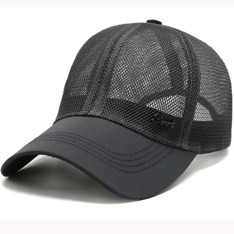 HT3220 Spring Summer Sun Hat Cap for Men Women Breathable Trucker Mesh Unisex Baseball Male Female Adjusted