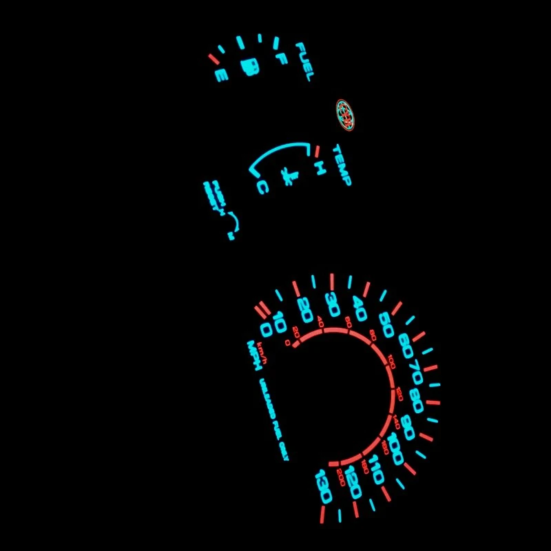 DASH EL Glow Gage for Nissan Sentra 91-92 non-tacho MPH version 2-stage reverse glow
