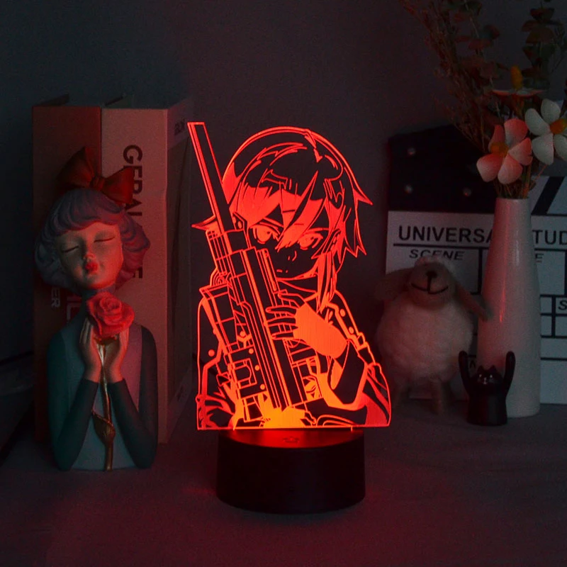 3d Светодиодная лампа аниме меч искусство онлайн фигурка деко для спальни декор