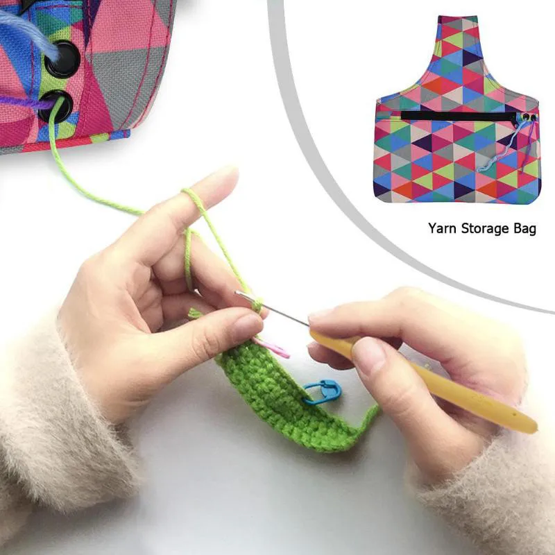 

Knitting Handbag Yarn Tote Storage Bag Yarn Crochet Hooks Weave Tool Knit Storage Bag For Wool Sewing Supplies Threads Organizer
