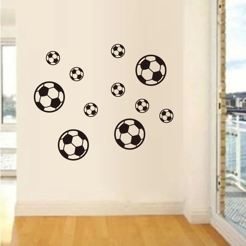 Виниловая настенная наклейка с именем футбольного мяча FC детская комната для