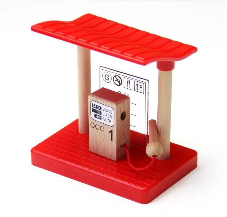 Красный газ деревянная трасса игрушечный поезд сцены отслеживать аксессуары