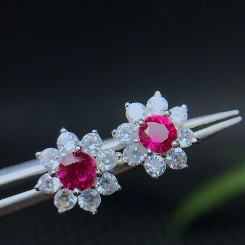 

SPECIAL SALE RUBY EARRINGS 925 STERLING SILVER HOT SELLER STRONGLY RECOMMEND INCLUDING CERTIFICATE