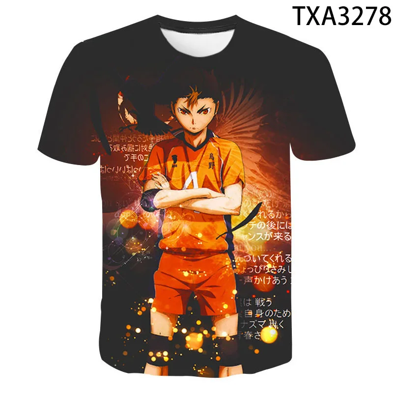 

Новые летние футболки Haikyuu с 3D принтом из мультфильма аниме для мужчин и женщин, детские футболки с коротким рукавом, повседневные топы для мальчиков и девочек, крутые футболки
