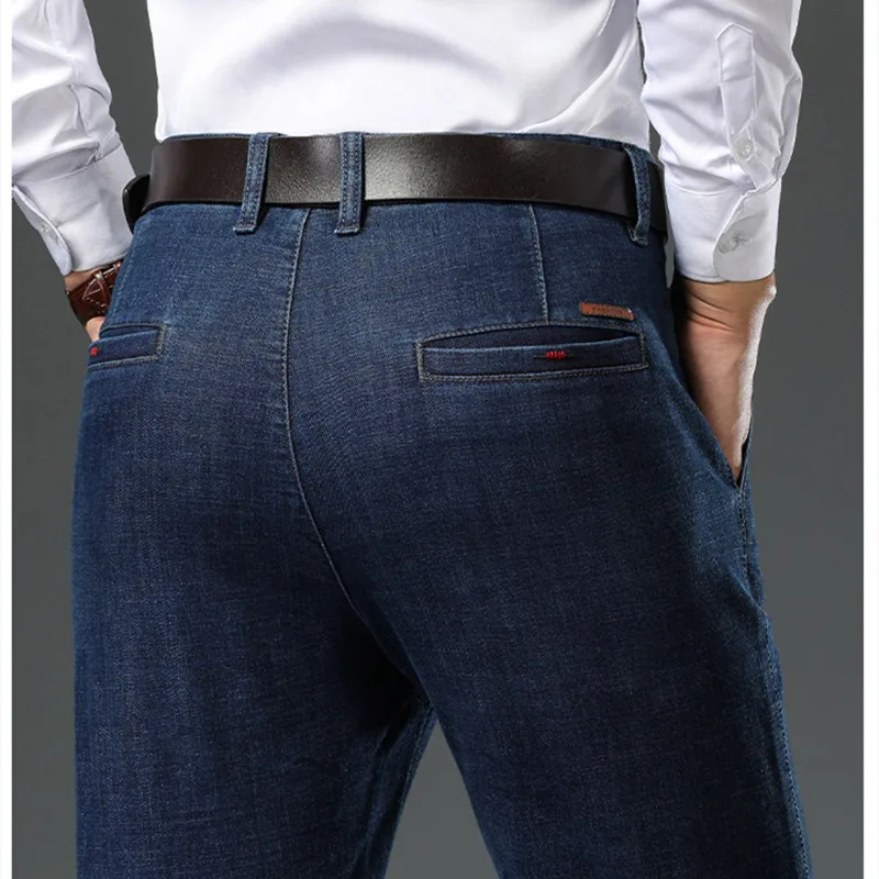 

ICPANS Denim Men Pants Classic Stretch Straight Pant Man Denim Black Blue Trousers Autumn Winter 2020