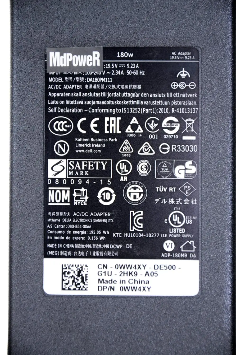 Оригинальный адаптер переменного тока для ноутбука Dell Precision M4600 M4700 M4800 Alienware 13 R3 G3