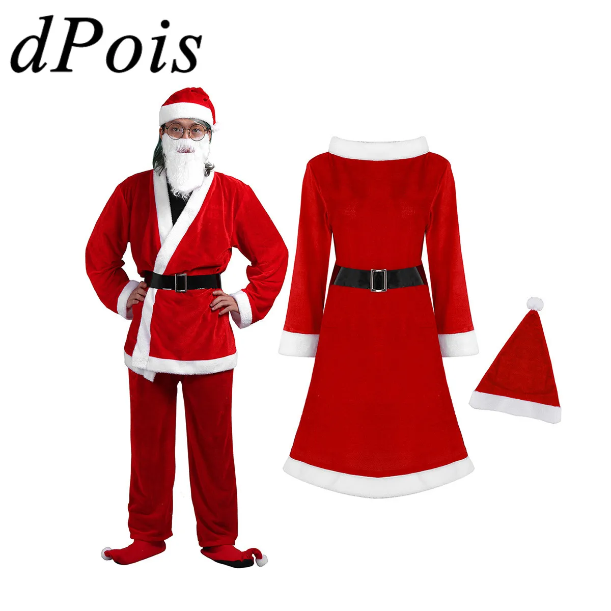 Униформа для косплея деда мороза красного цвета| |