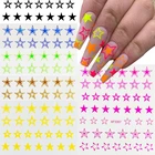 Флуоресцентная полоя звезда наклейка для дизайна ногтей пятиконечная звезда фольга бумага для дизайна ногтей Маникюр 3D аксессуары