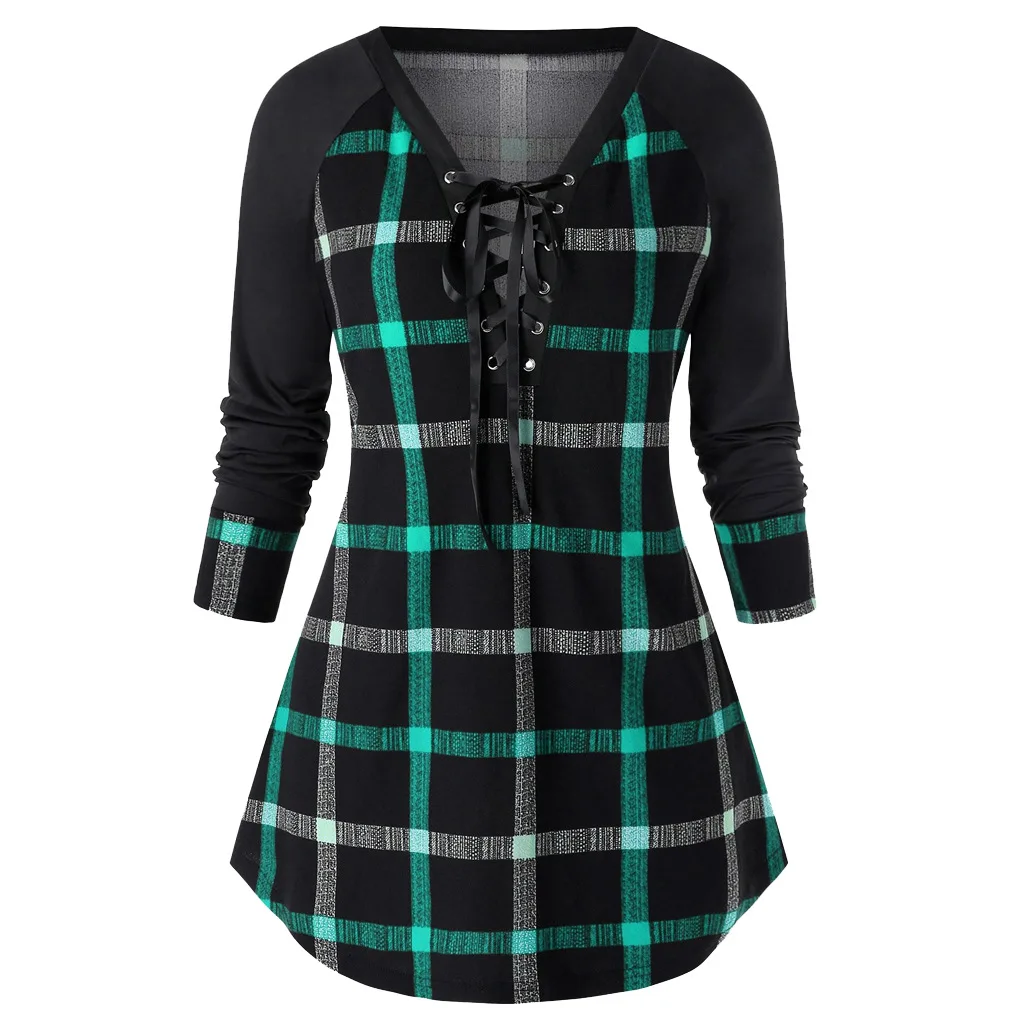 Women Spring Autumn Womens Tops and Blouses Top Tee Plaid Fashion Long Blouse Shirt Woman Shirts Clothes Plus Size XXXXL 5XL