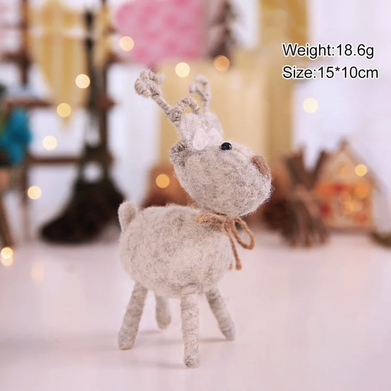Милый шерстяной войлок ручной работы олень кукла уникальные рождественские