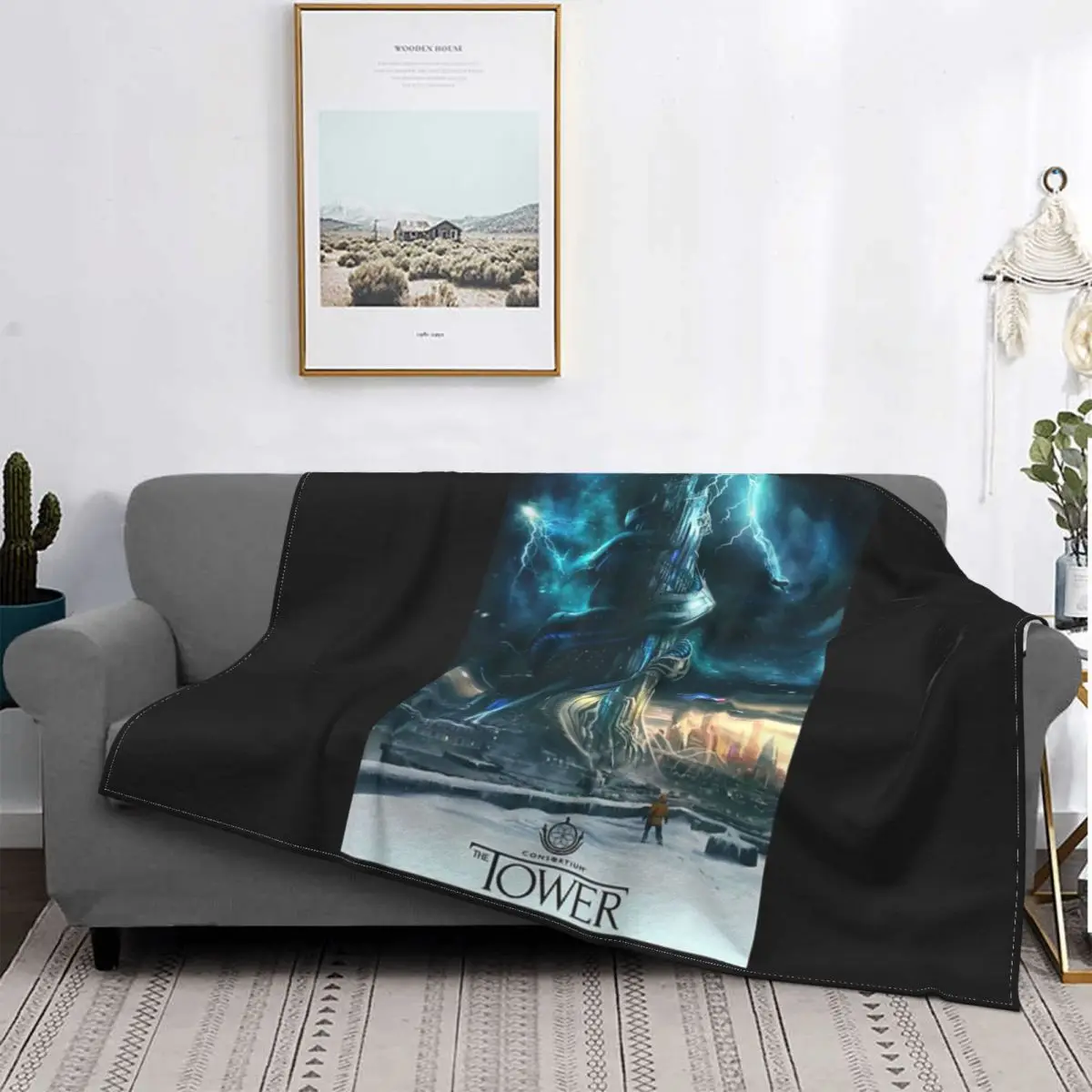 

Funda de cama a cuadros, cobertor de invierno, Torre