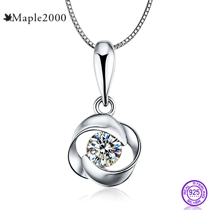 Ожерелье из стерлингового серебра 925 пробы подвеска ожерелье для женщин