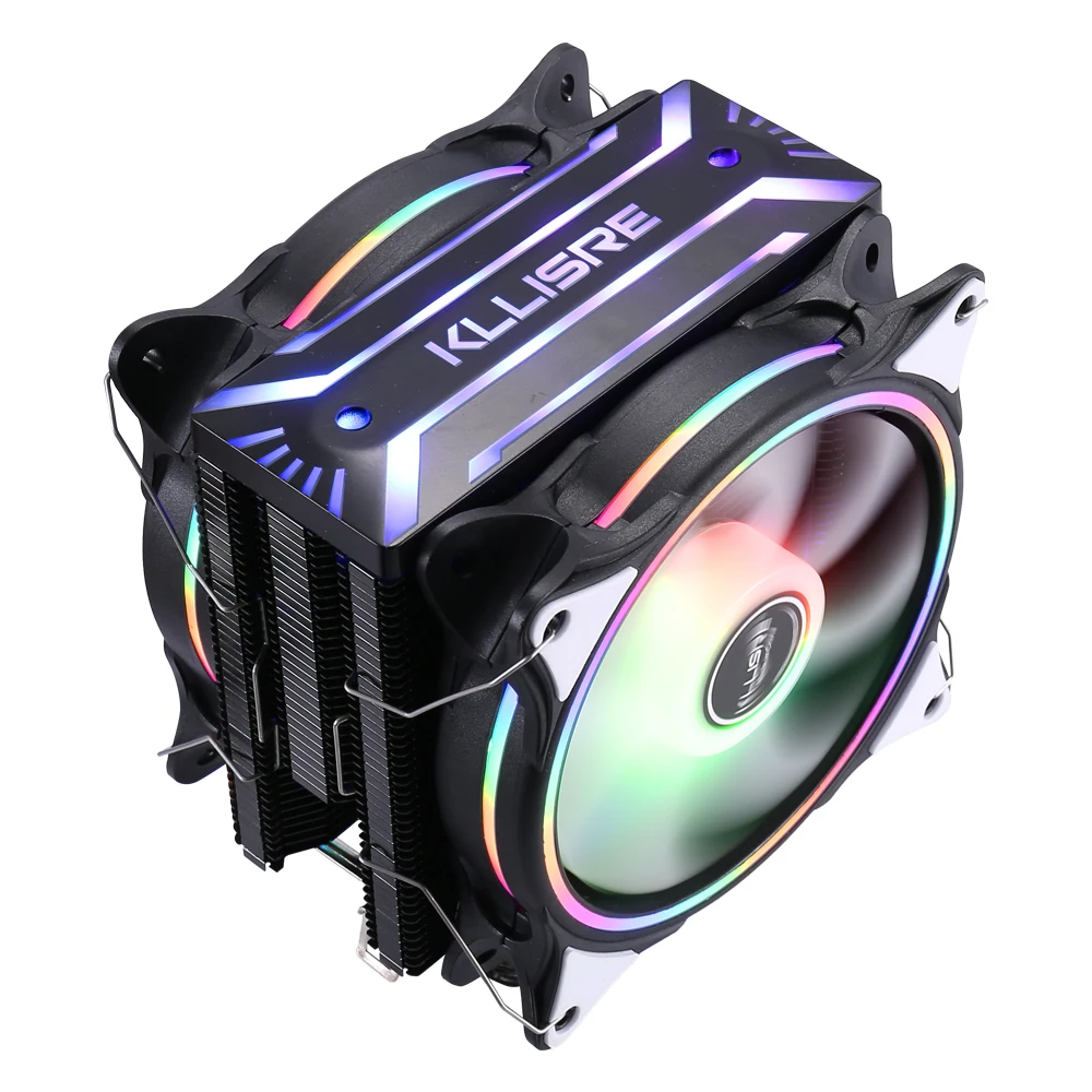 Кулер Kllisre для процессора вентилятор радиатора с 6 тепловыми трубками RGB PWM 4PIN