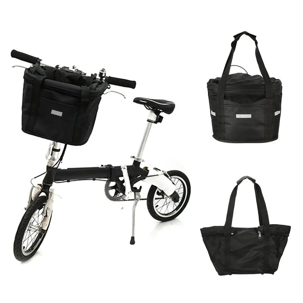 Купи Bicycle Front Basket Removable Waterproof Bike Handlebar Canvas Basket Pet Carrier Frame Bag Bicycle за 940 рублей в магазине AliExpress