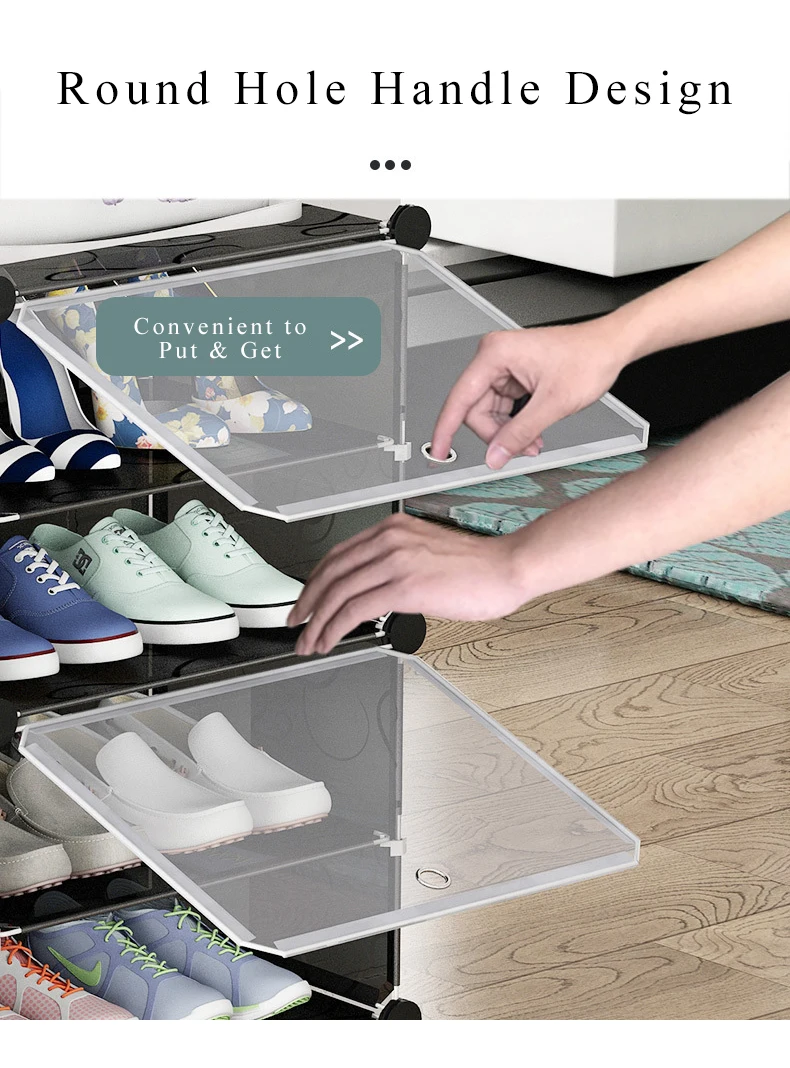 Double-row Shoe Rack Home Dustproof Modular Closet Furniture Shoes Cabinet Door Space-saving Shoe Organizer Keep Room Neat