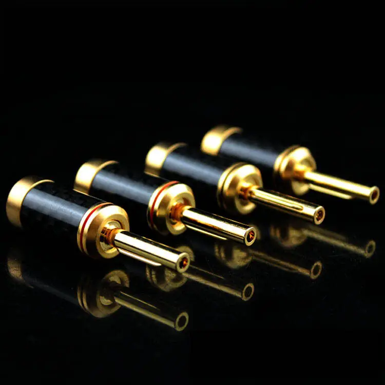 

High Quality Gold Plated Carbon Fiber Banana Plug 4PCS speaker cable plug HIFI