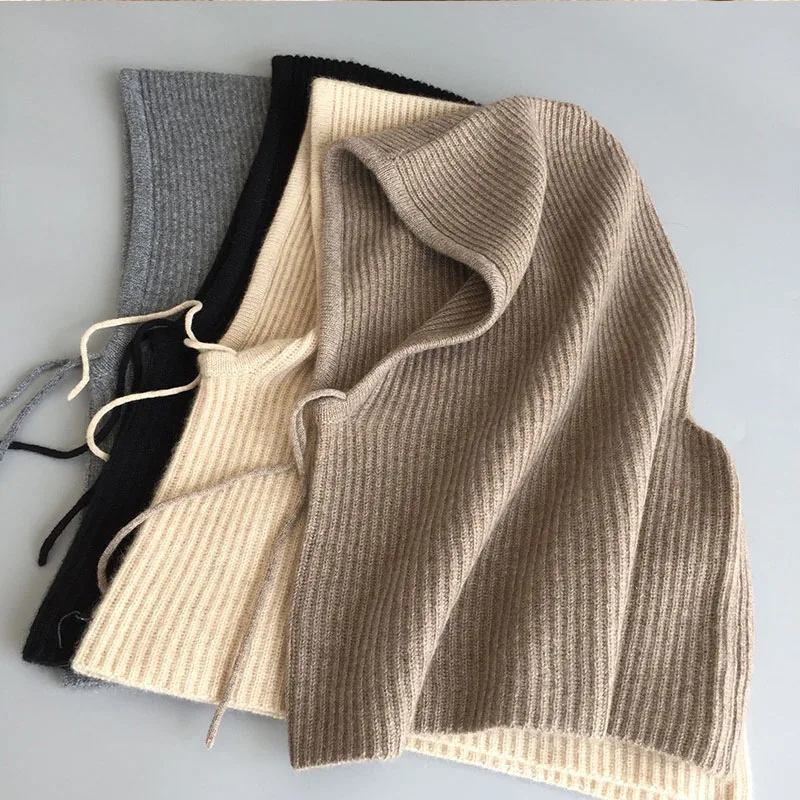 Женская шапка шарф кашемировая шерстяная зимняя Толстая Вязаная Мягкая теплая с